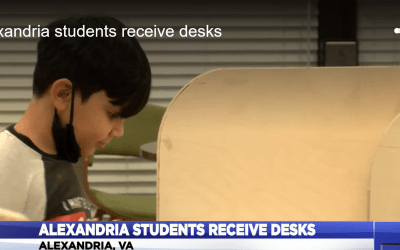 Alexandria students surprised with custom-built desks for virtual learning